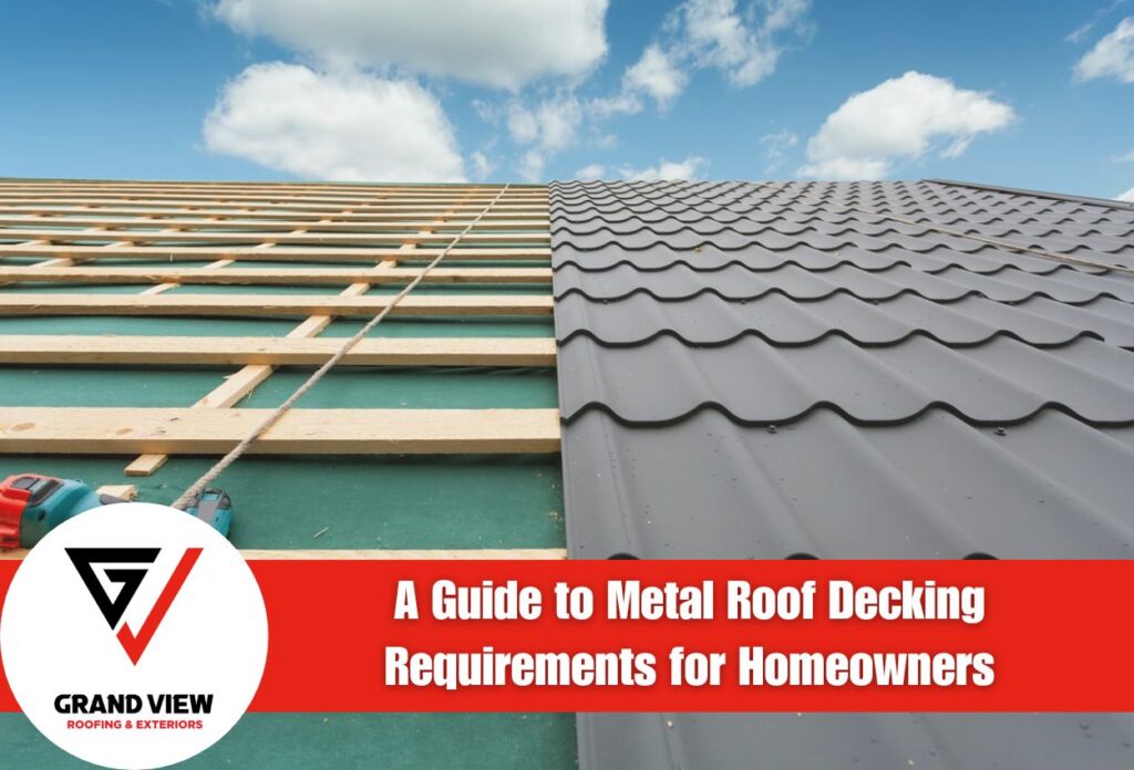 Metal roof decking installation guide showing before and after comparison