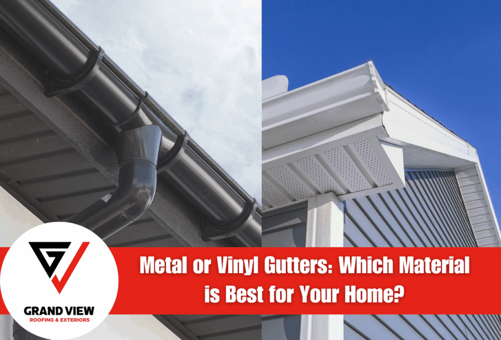 Comparison of metal and vinyl gutters for home exterior.