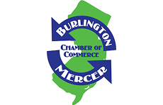 Burlington Mercer Chamber of Commerce logo featuring New Jersey outline.