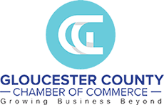 Gloucester County Chamber of Commerce logo on a blue circle background.