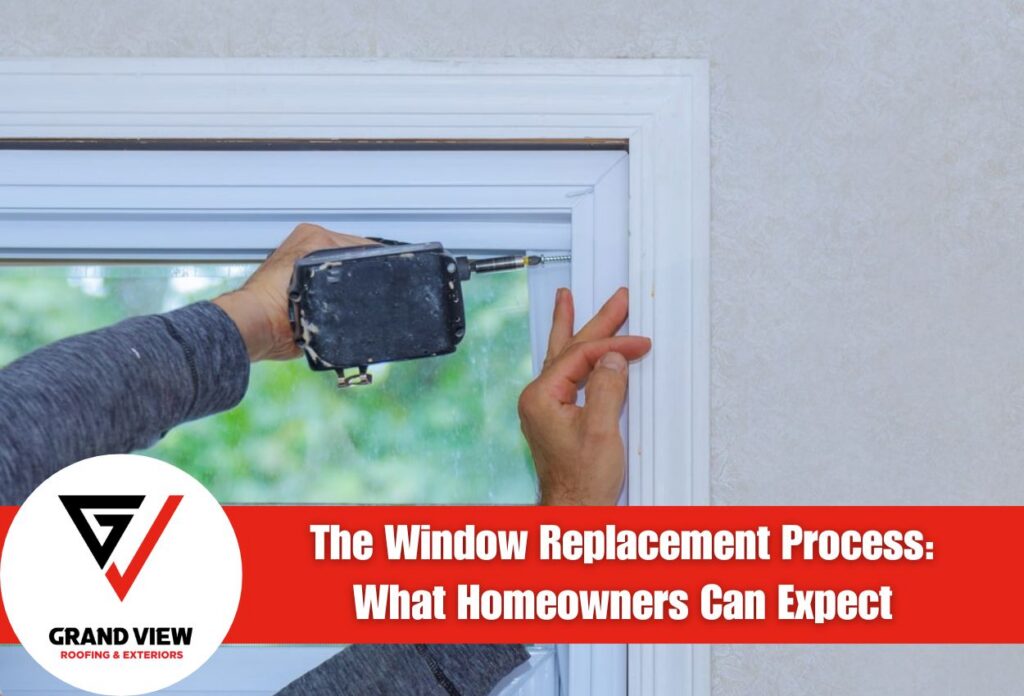 Hand using a drill to install a window frame securely.