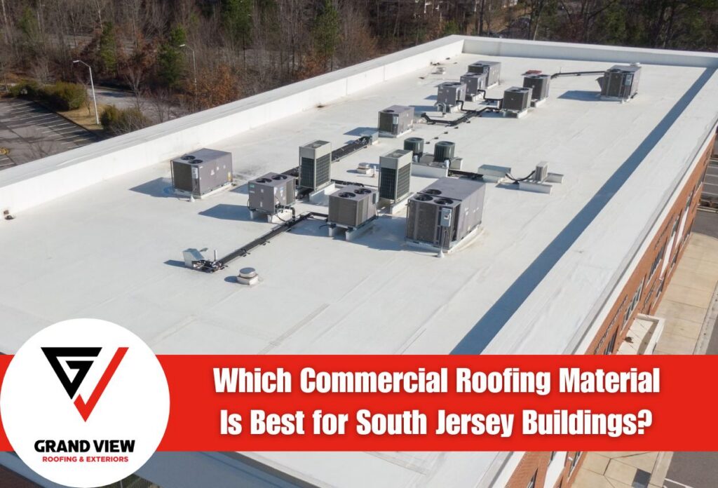 Commercial building roof with HVAC units in South Jersey